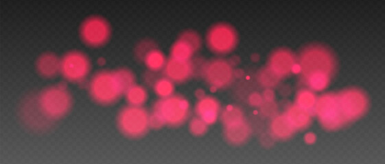 Wall Mural - red glowing bokeh lights with blur and transparency. abstract festive light spots, digital sparkles 