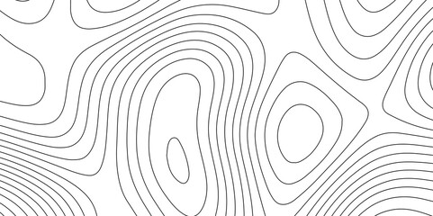 Leinwandbilder - Abstract seamless contour line pattern with topographic map. Smooth and black lines minimal, scientific, and geographic terrain mapping  elevation data. Luxury black line art design 
