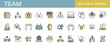 © Rico - Colored team icon set. Business, businessman, teamwork, cooperation. Editable stroke. Vector illustration