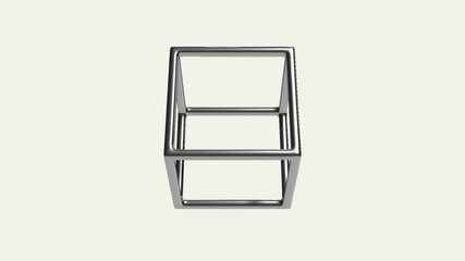 Animation of two three dimensional rectangle models with various rotations.