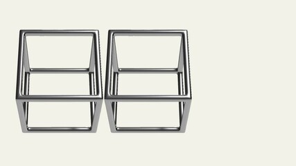 Wall Mural - Animation of two three dimensional rectangle models with various rotations.