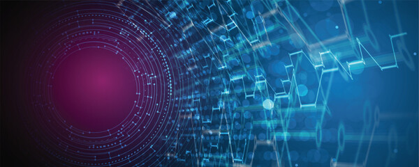 Aufkleber - Futuristic abstract circuit technology concept background