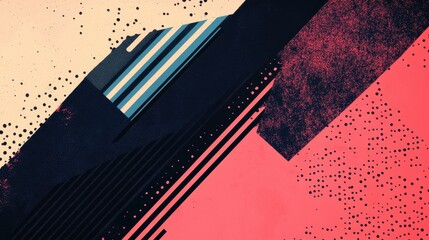 Abstract geometric pattern with two opposing sides in contrasting colors, creating a dynamic versus background, divide, versus, background