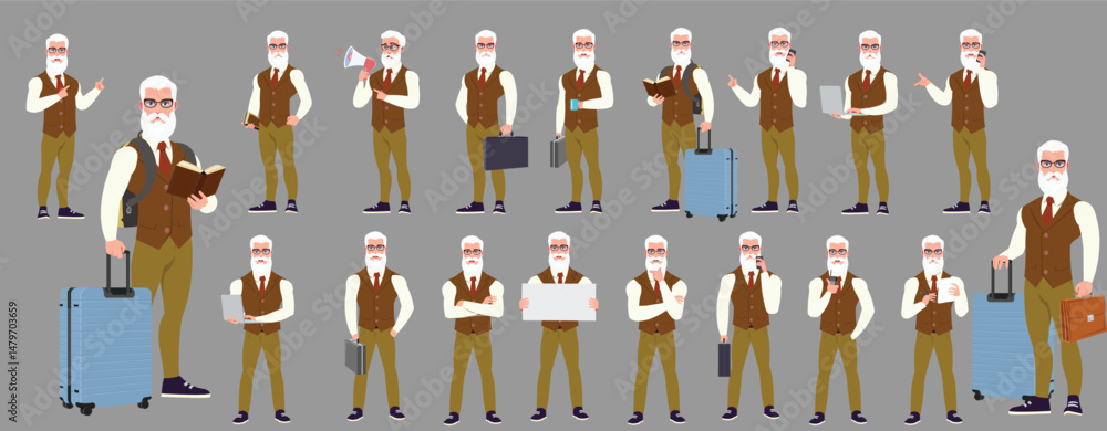 เวกเตอร์ Stock Man Character design. Front, side, back view and ...