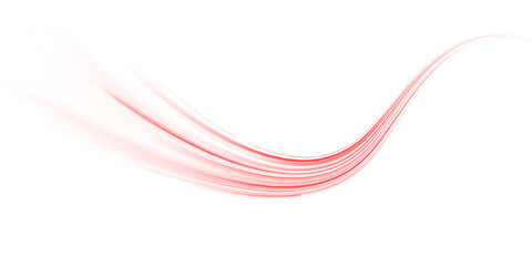 Wall Mural - png vector trail of red laser line with high-speed motion streak, blur flash, and glowing light over