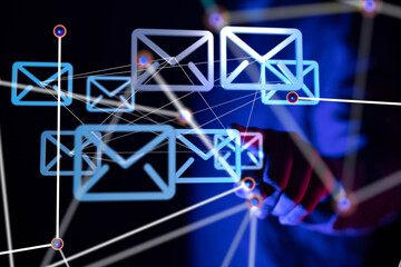 Aufkleber - mail communication support contact concept service