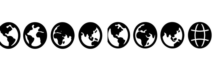 Poster - Set of diverse web icons representing global connectivity and interactivity across various digital platforms