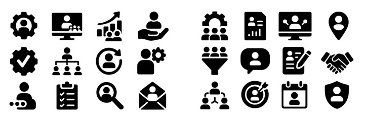 Poster - Collection of web icons representing various business and communication concepts for digital projects and applications