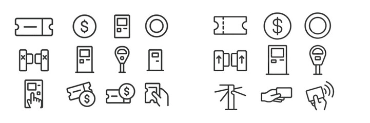 Leinwandbilder - Set of web icons featuring various payment and transaction symbols for digital interfaces and applications