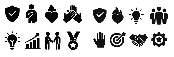 Aufkleber - Collection of web icons representing various activities and concepts for digital applications