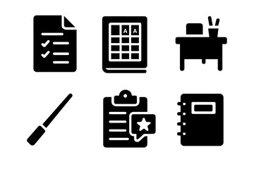Leinwandbilder - Creative collection of web icons representing various tools for organization, productivity, and planning in a minimalist design