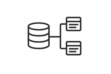 Fototapete - Web icons representing database connection and data flow for digital applications and technology