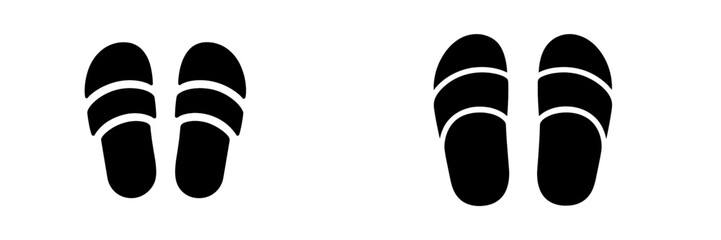 Aufkleber - Set of black web icons representing foot sandals designed for user interface applications and digital platforms