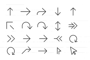 Leinwandbilder - Set of web icons featuring arrows and directional symbols for digital design