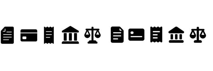 Leinwandbilder - Set of minimalist web icons depicting legal and financial themes for digital applications and websites