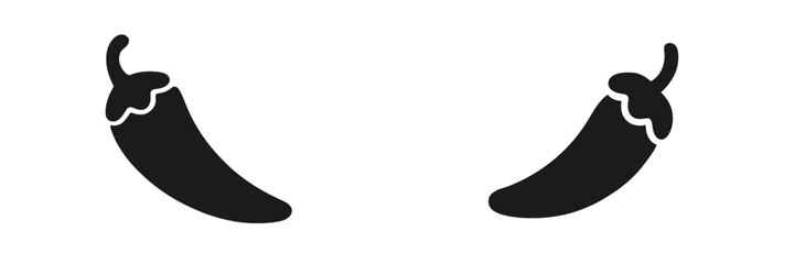 Aufkleber - Set of black web icons featuring chili peppers designed for digital use and modern graphic applications