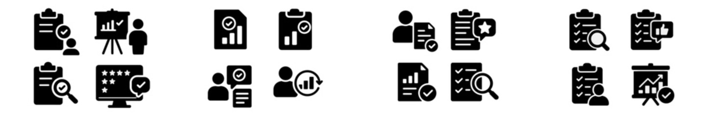 Poster - Set of web icons representing various activities related to business and analysis, suitable for digital design projects