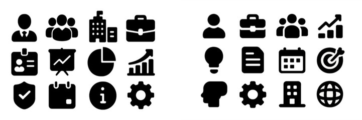 Poster - Collection of web icons featuring business, communication, and productivity symbols for digital platforms