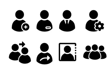 Aufkleber - Set of web icons depicting user actions and interactions in a minimalist design suitable for digital interfaces