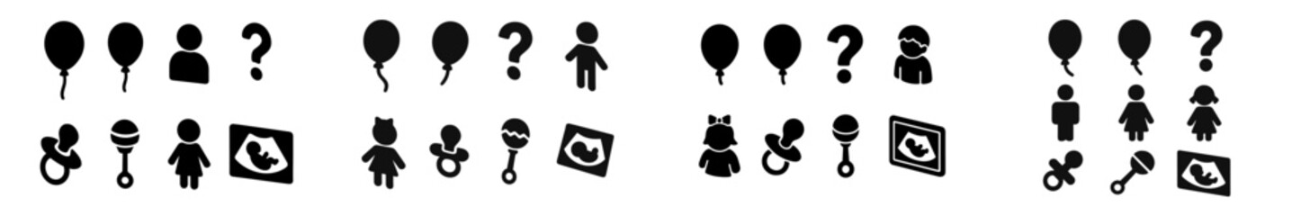 Poster - Diverse set of web icons representing various concepts and activities in a minimalistic design