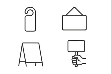 Poster - Set of web icons showcasing various signage and display elements for digital use and design applications