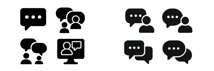 Aufkleber - Set of web icons illustrating various communication methods and user interactions in digital platforms