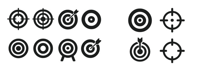 Leinwandbilder - Set of web icons featuring various target designs for user interface applications and digital platforms