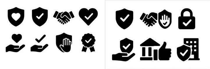 Poster - Collection of web icons representing security, trust, and user engagement for digital applications