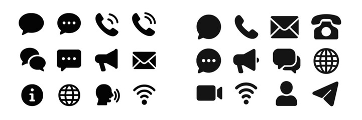Poster - Web icons collection featuring communication symbols for digital interface design and user engagement enhancement