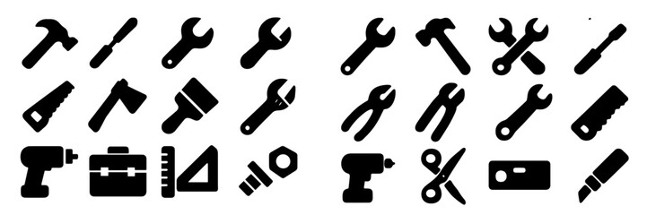 Poster - Collection of essential web icons representing various tools for design and development