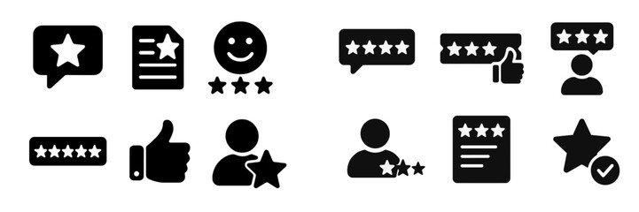 Aufkleber - Collection of web icons representing user feedback and ratings for online platforms and applications