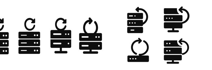 Poster - Set of web icons featuring server and refresh symbols designed for digital applications and user interfaces