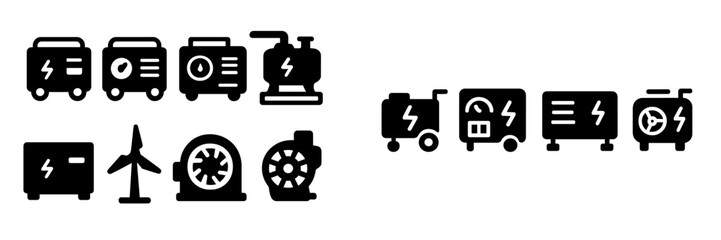 Aufkleber - Set of web icons representing energy generation and transportation solutions for modern applications