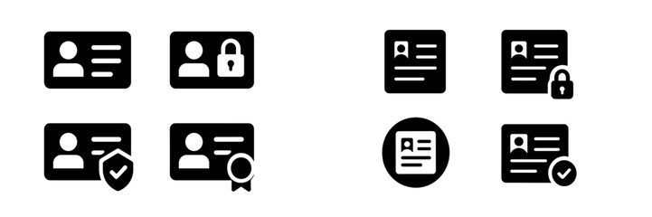 Leinwandbilder - Collection of web icons representing identity verification and secure access elements for digital platforms