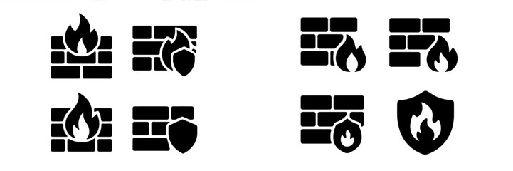 Leinwandbilder - Web icons representing fire and security themes for digital design projects and applications related to safety and protection