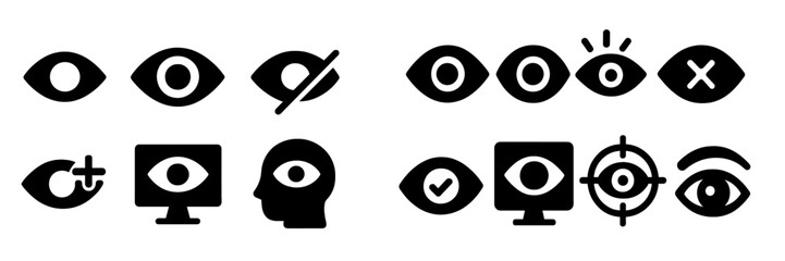 Poster - Collection of web icons representing visibility, privacy, and user interaction for digital applications