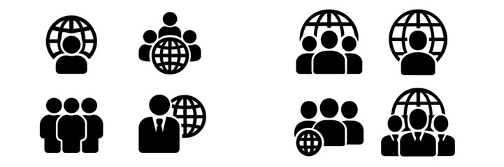 Leinwandbilder - Collection of web icons representing people and global connectivity for digital projects and applications