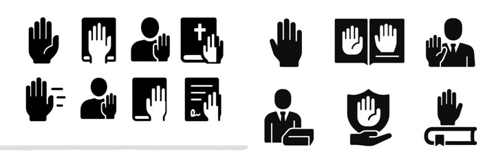 Aufkleber - Various web icons featuring hand signals representing communication and interaction in different contexts