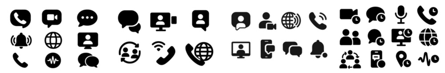 Aufkleber - Collection of web icons representing communication tools and online interaction methods