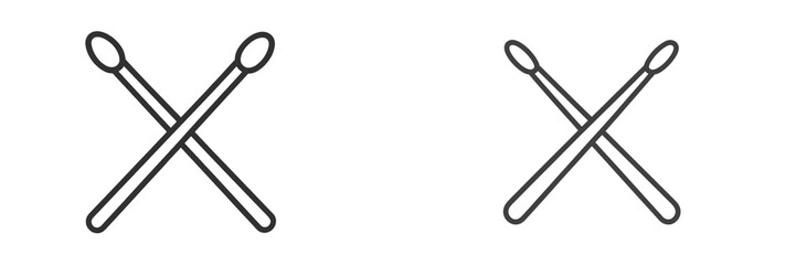 Poster - Collection of minimalist web icons featuring crossed stick design for creative and digital projects