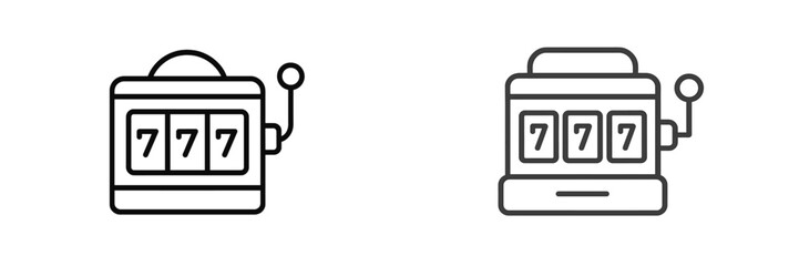Poster - Web icons showcasing classic slot machine designs with three sevens in a simple style