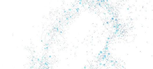 Fototapete - Modern digital background with interconnected blue squares and lines. Perfect for tech, network, or connection themes.