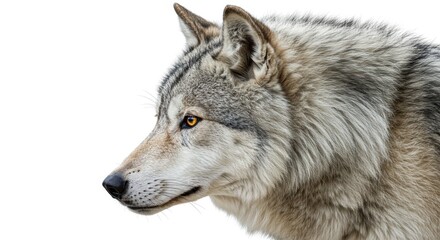  Stunning Side Facing Wolf isolated in white