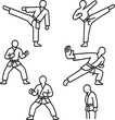 © Maxim - Martial arts silhouette icons set – minimalist, karate, taekwondo fighting symbols