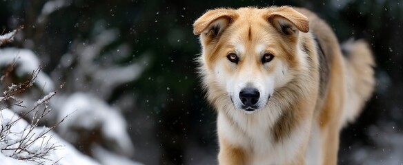 Wall Mural - Winter's Canine Companion