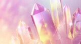 prismas de cristal refletindo luz em um espectro de tons rosa, roxo e amarelo atmosfera de fundo etérea e sonhadora
