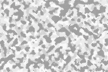 Poster - Abstract halftone seamless camouflage pattern. Repeating digital dotted hexagonal camo military texture background. Abstract modern fabric textile ornament. Vector illustration.