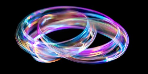 Wall Mural - holographic pastel loops float in a barely-there dimension.