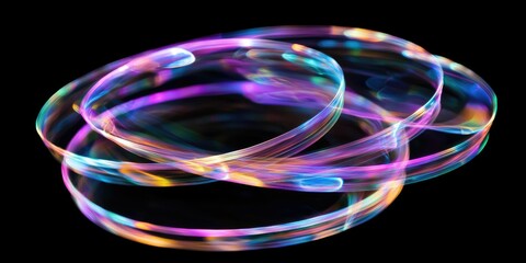 Wall Mural - holographic pastel loops float in a barely-there dimension.