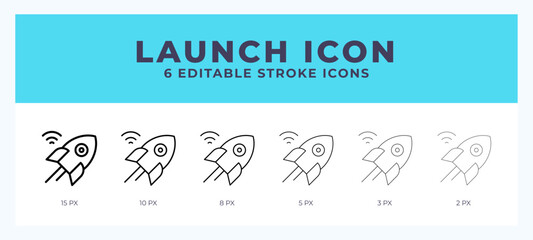 Wall Mural - launch icon with different stroke. vector illustration.